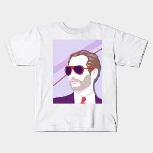 Bold Paul Newman Sunglasses Art Deco Kids T-Shirt